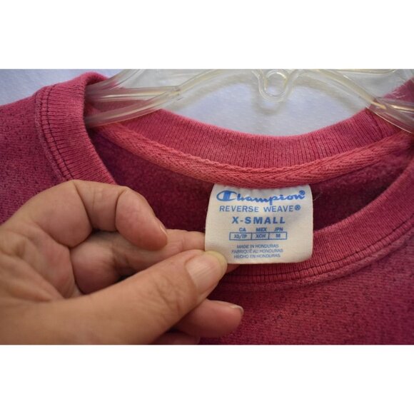 Women's Champion Pink Custom Bleach Dye Sweatshirt Size XS - Picture 4 of 6